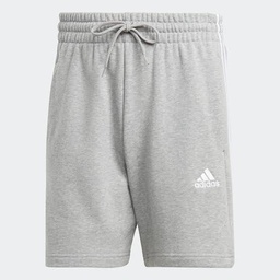 ESSENTIALS FRENCH TERRY 3-STRIPES SHORTS - Medium Grey Heather