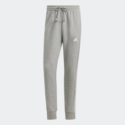 ESSENTIALS FRENCH TERRY TAPERED CUFF 3-STRIPES JOGGERS - Medium Grey Heather / White