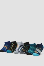 [845520523154] SKECHERS 6PK BOYS NON TERRY LOW CUT - S118636B - 462