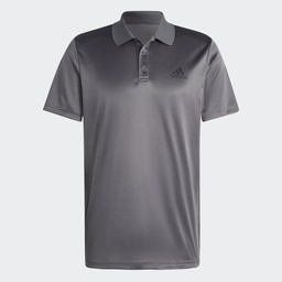 DESIGNED TO MOVE 3-STRIPES POLO SHIRT - Grey Five / Black