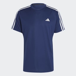 TRAIN ESSENTIALS 3-STRIPES TRAINING T-SHIRT - Dark Blue / White