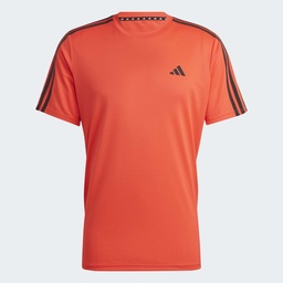 TRAIN ESSENTIALS 3-STRIPES TRAINING T-SHIRT - Bright Red / Black