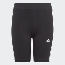 ESSENTIALS 3-STRIPES COTTON BIKE TIGHTS - Black / White