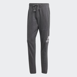ESSENTIALS SINGLE JERSEY TAPERED BADGE OF SPORT JOGGERS - Dark Grey Heather