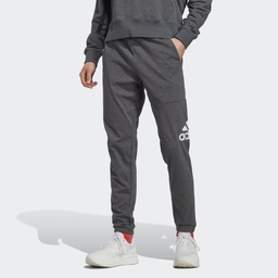 ESSENTIALS SINGLE JERSEY TAPERED BADGE OF SPORT JOGGERS - Dark Grey Heather