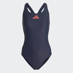 3 BAR LOGO SWIMSUIT - Shadow Navy / Coral Fusion
