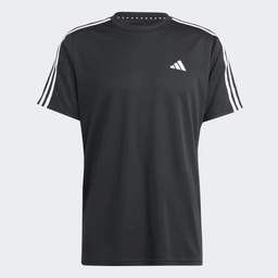 TRAIN ESSENTIALS 3-STRIPES TRAINING T-SHIRT - Black / White