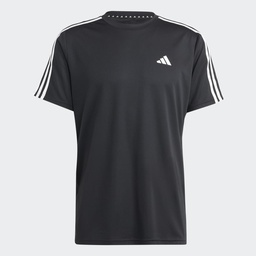 TRAIN ESSENTIALS 3-STRIPES TRAINING T-SHIRT - Black / White