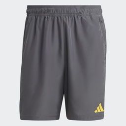 TRAIN ESSENTIALS SEASONAL WOVEN TRAINING SHORTS - Grey Five / Bold Gold