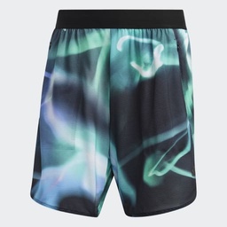 DESIGNED FOR TRAINING HEAT.RDY HIIT ALLOVER PRINT TRAINING SHORTS - Blue Dawn / Pulse Mint
