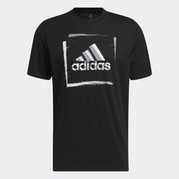 TWO-TONE STENCIL SHORT SLEEVE GRAPHIC T-SHIRT - Black