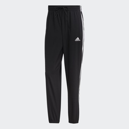 AEROREADY ESSENTIALS ELASTIC CUFF WOVEN 3-STRIPES TRACKSUIT BOTTOMS - Black / White