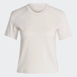 TRAIN ESSENTIALS TRAIN COTTON 3-STRIPES CROP T-SHIRT - Wonder Quartz / White