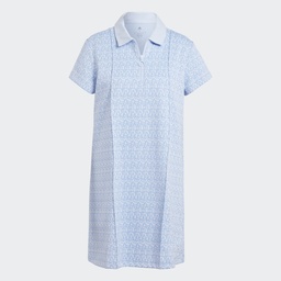 ALLOVER ADIDAS GRAPHIC POLO DRESS - Blue Dawn / Blue Fusion / Blue Fusion