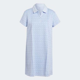 ALLOVER ADIDAS GRAPHIC POLO DRESS - Blue Dawn / Blue Fusion / Blue Fusion