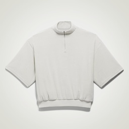 ADIDAS BASKETBALL VELOUR 1/2 ZIP SWEATSHIRT - Metal Grey