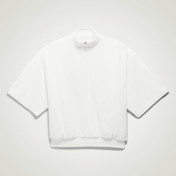 ADIDAS BASKETBALL VELOUR 1/2 ZIP SWEATSHIRT - Cloud White / Cloud White