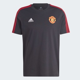 MANCHESTER UNITED DNA 3-STRIPES T-SHIRT - Black / Mufc Red