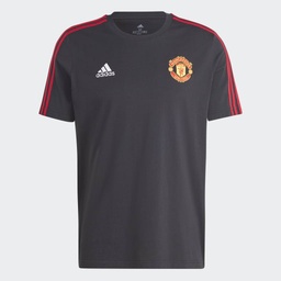 MANCHESTER UNITED DNA 3-STRIPES T-SHIRT - Black / Mufc Red