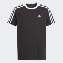ESSENTIALS 3-STRIPES COTTON LOOSE FIT BOYFRIEND T-SHIRT - Black / White