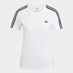 ESSENTIALS SLIM 3-STRIPES T-SHIRT - White / Black