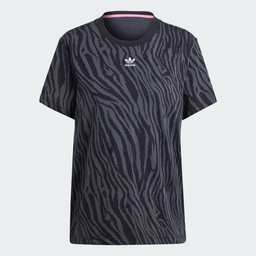 ALLOVER ZEBRA ANIMAL PRINT ESSENTIALS T-SHIRT - Carbon / Black