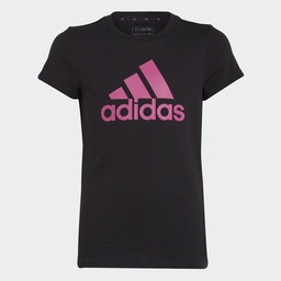ESSENTIALS BIG LOGO COTTON T-SHIRT - Black / Semi Lucid Fuchsia