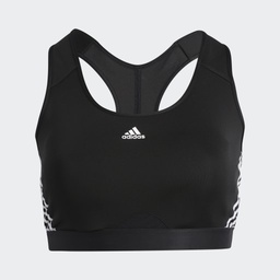 [4065417364592] ADIDAS POWERREACT TRAINING MEDIUM-SUPPORT 3-STRIPES BRA (PLUS SIZE) - Black / White