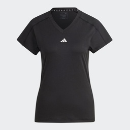 AEROREADY TRAIN ESSENTIALS MINIMAL BRANDING V-NECK T-SHIRT - Black