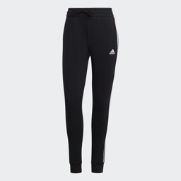 ESSENTIALS 3-STRIPES FLEECE JOGGERS - Black