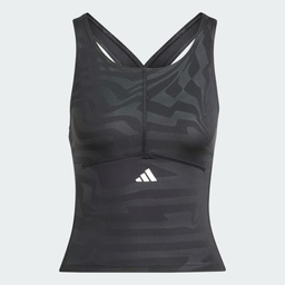 TECHFIT PRINTED CROP TRAINING TANK TOP - Black