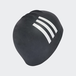 [4066763780616] 3-STRIPES SWIM CAP - Black / White