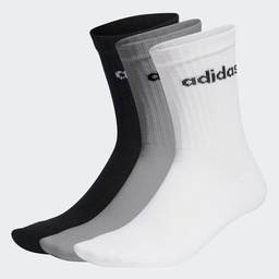 ADIDAS LINEAR CREW CUSHIONED SOCKS 3 PAIRS - GREY