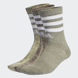 3-STRIPES STONEWASH CREW SOCKS 3 PAIRS - Shadow Olive / Olive Strata / Silver Pebble