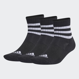 3-STRIPES CUSHIONED SPORTSWEAR MID-CUT SOCKS 3 PAIRS - Black / White