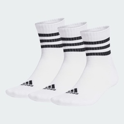3-STRIPES CUSHIONED SPORTSWEAR MID-CUT SOCKS 3 PAIRS - White / Black