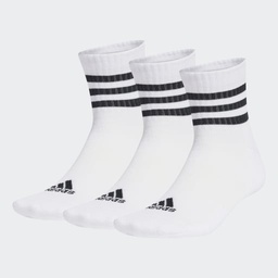 3-STRIPES CUSHIONED SPORTSWEAR MID-CUT SOCKS 3 PAIRS - White / Black