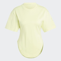 ADIDAS BY STELLA MCCARTNEY SPORTSWEAR CURVED HEM T-SHIRT - Blush Yellow 