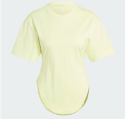 ADIDAS BY STELLA MCCARTNEY SPORTSWEAR CURVED HEM T-SHIRT - Blush Yellow 