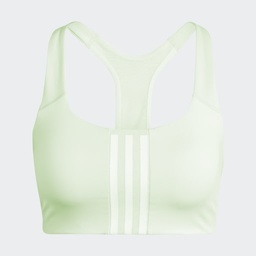POWERIMPACT TRAINING MEDIUM-SUPPORT 3-STRIPES BRA - Semi Green Spark