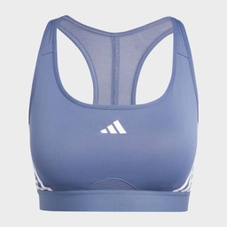 POWERIMPACT TRAIN MEDIUM-SUPPORT 3-STRIPES BRA - Preloved Ink / White