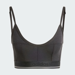 WAFFLE BRA LONG-SLEEVE TOP - Black 