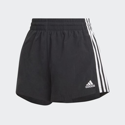 [4066752349039] ESSENTIALS 3-STRIPES WOVEN SHORTS - Black / White