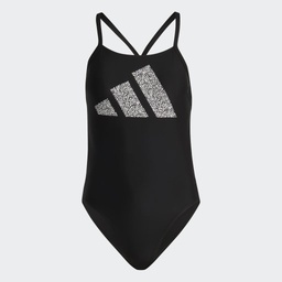 3 BAR LOGO PRINT SWIMSUIT - Black / White