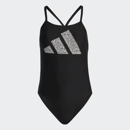 3 BAR LOGO PRINT SWIMSUIT - Black / White
