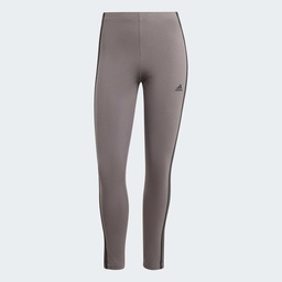 ESSENTIALS 3-STRIPES HIGH-WAISTED SINGLE JERSEY LEGGINGS - Charcoal  