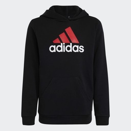 ESSENTIALS TWO-COLORED BIG LOGO COTTON HOODIE - Black / Better Scarlet / White