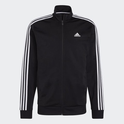 ESSENTIALS WARM-UP 3-STRIPES TRACK JACKET - Black / White