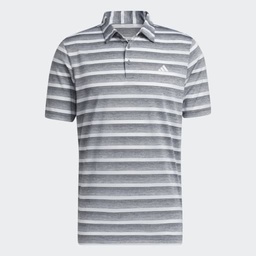 TWO-COLOR STRIPED GOLF POLO SHIRT - Grey Three / White