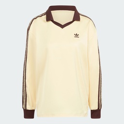 3-STRIPES SATIN LONG-SLEEVE TOP - Almost Yellow  